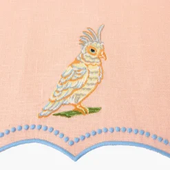 Eloise Coral & Blue Placemats & Parrot Napkins (Set of 4)