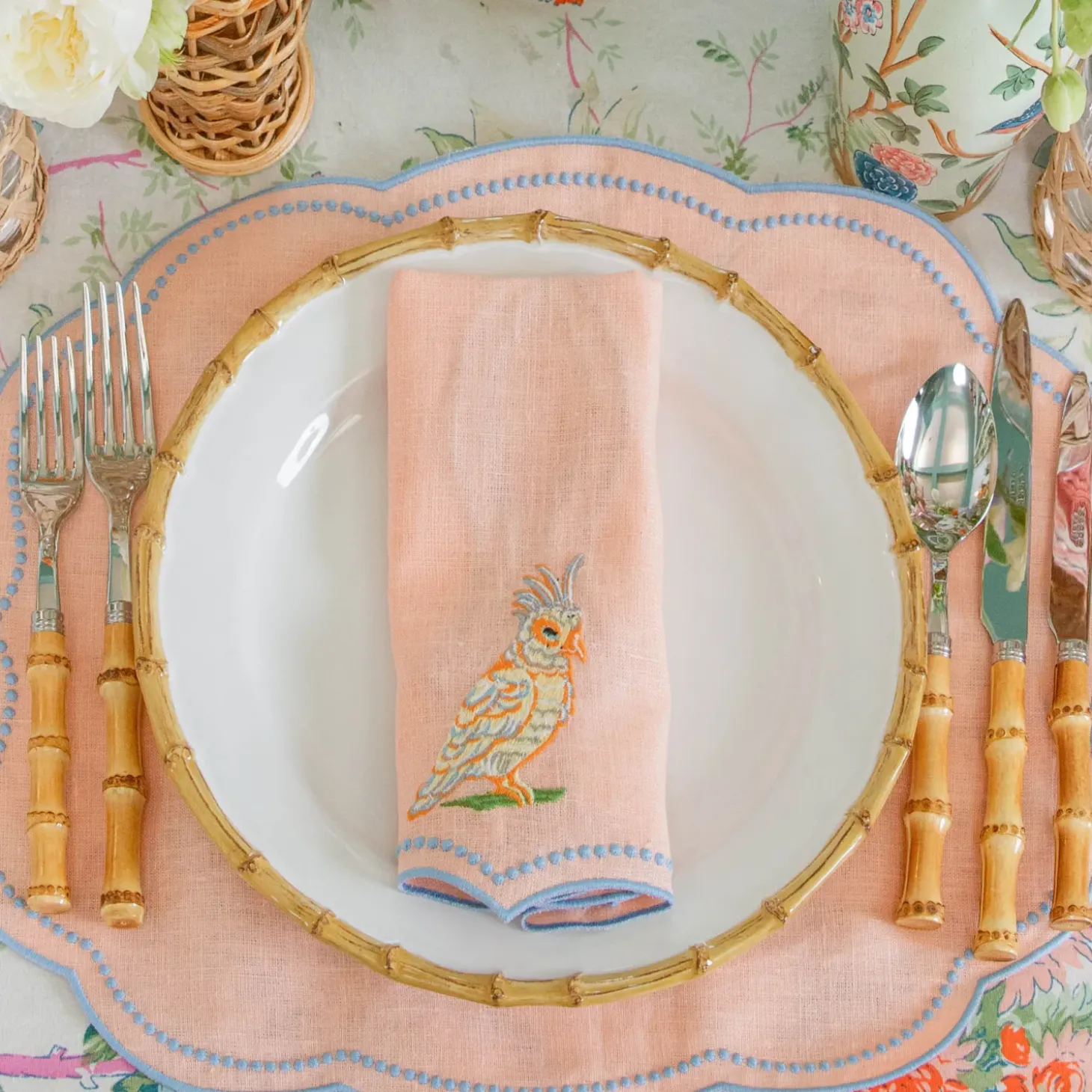 Eloise Coral & Blue Placemats (Set of 4)