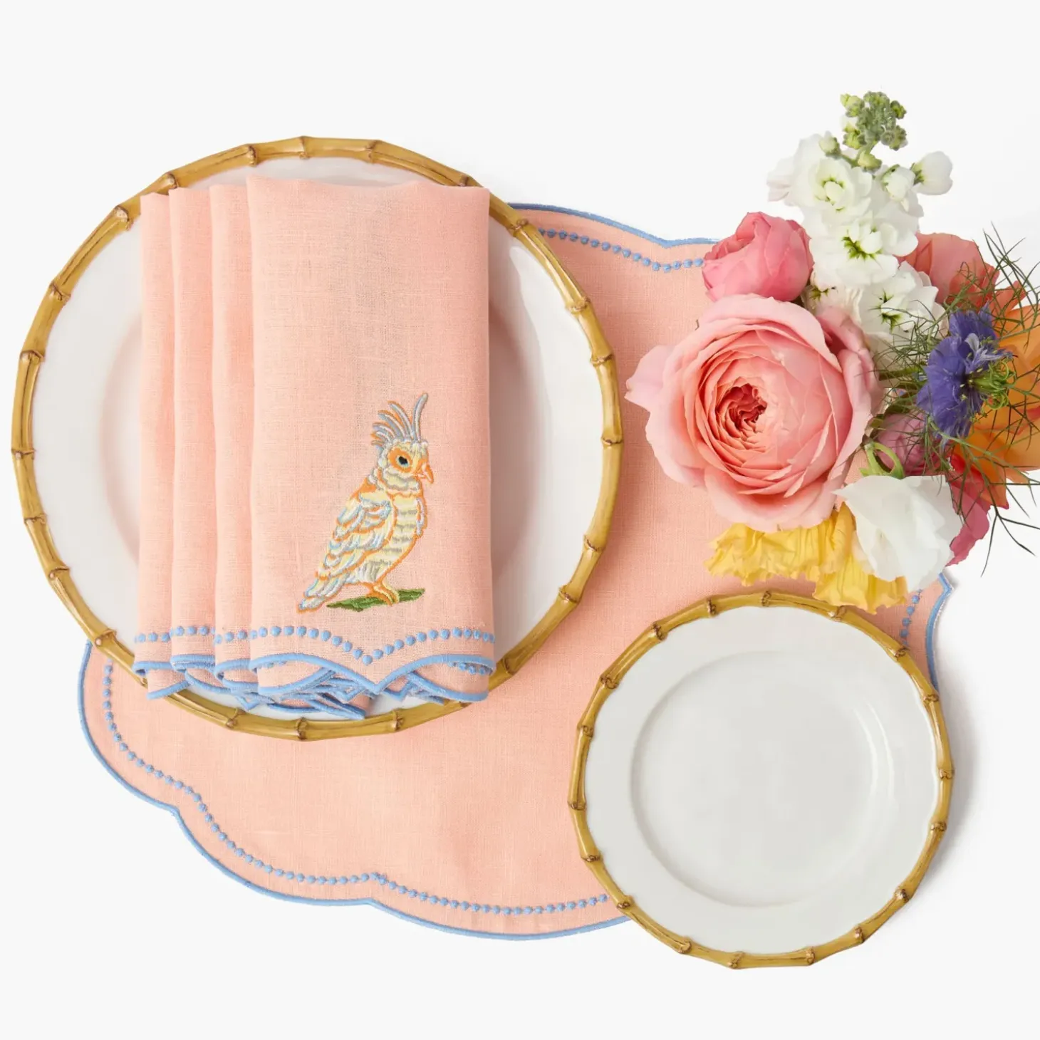 Eloise Coral & Blue Placemats (Set of 4)