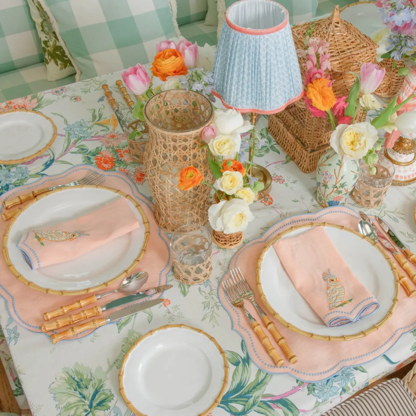 Eloise Coral & Blue Placemats (Set of 4)