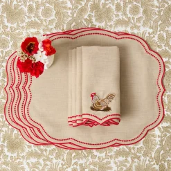 Eloise Putty & Red Placemats (Set of 4)