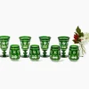 Emerald Anita Engraved Glassware (Set of 8)