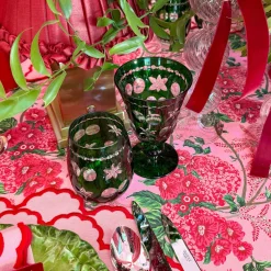Emerald Anita Engraved Glassware (Set of 8)
