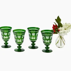 Emerald Anita Engraved Wine Glass (Set of 4)