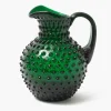 Emerald Green Hobnail Jug