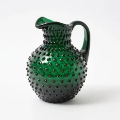 Emerald Green Hobnail Jug