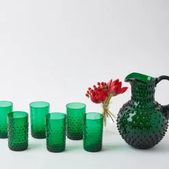 Emerald Green Hobnail Jug