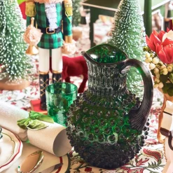 Emerald Green Hobnail Jug