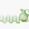Emerald Hobnail Glasses & Jug Set