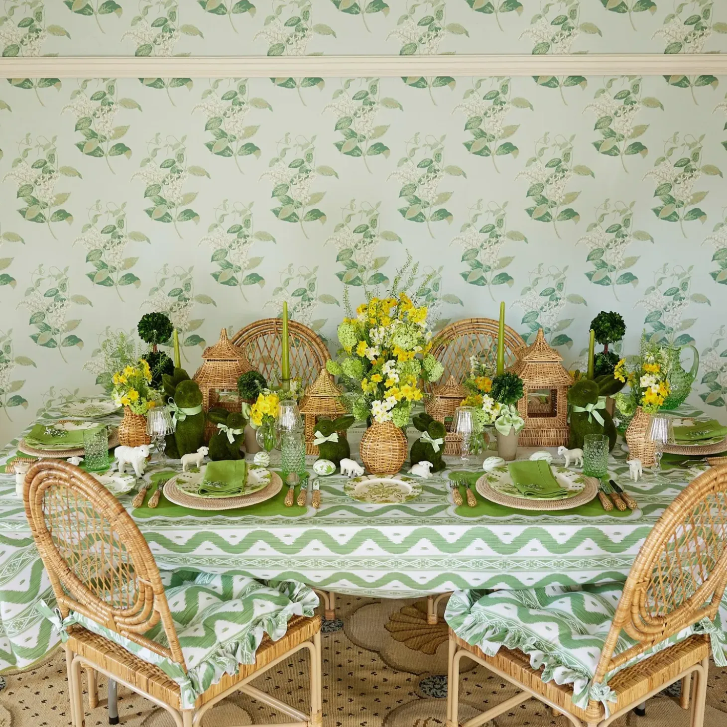 Emerald Hobnail Glasses & Jug Set
