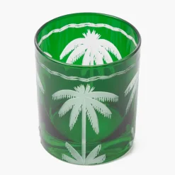 Emerald Palm Tree Glasses (Set of 4)