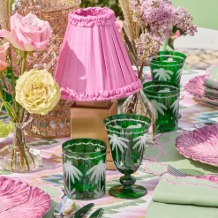 Emerald Palm Tree Glassware (Set of 8)