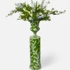 Emmeline Green Floral Urn & Pedestal