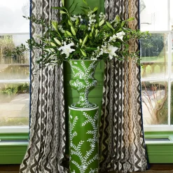 Emmeline Green Floral Urn & Pedestal