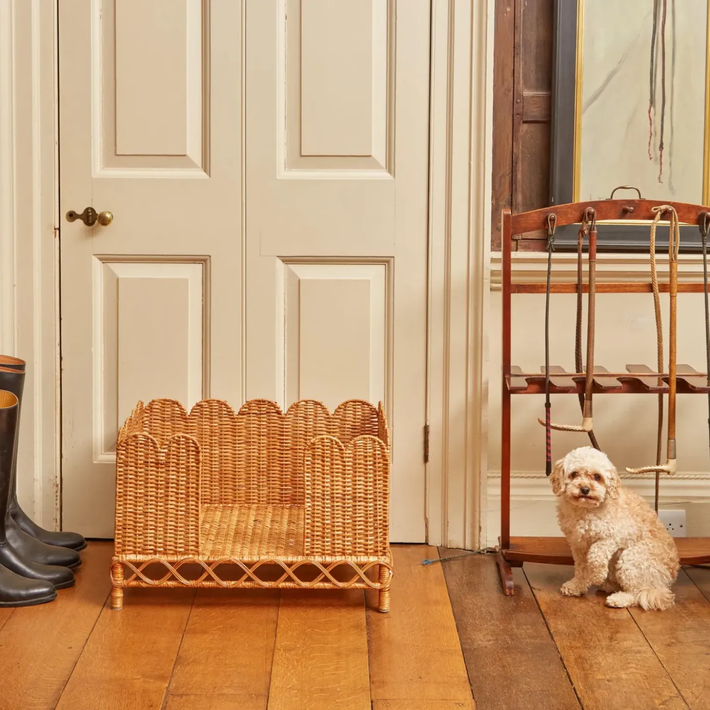 Ethel Rattan Dog Bed