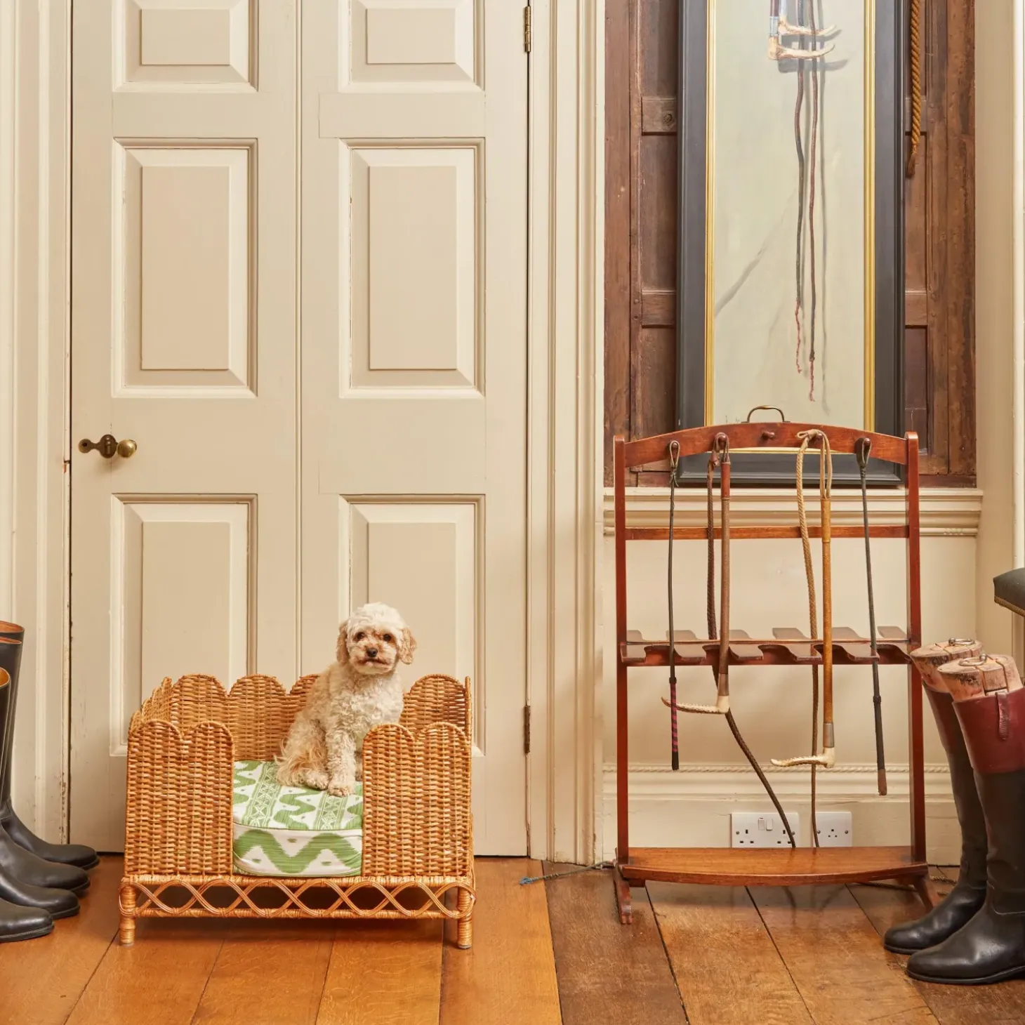 Ethel Rattan Dog Bed
