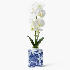 Faux Orchid in Chinoiserie Vase
