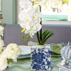 Faux Orchid in Chinoiserie Vase
