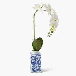 Faux Orchid in Chinoiserie Vase