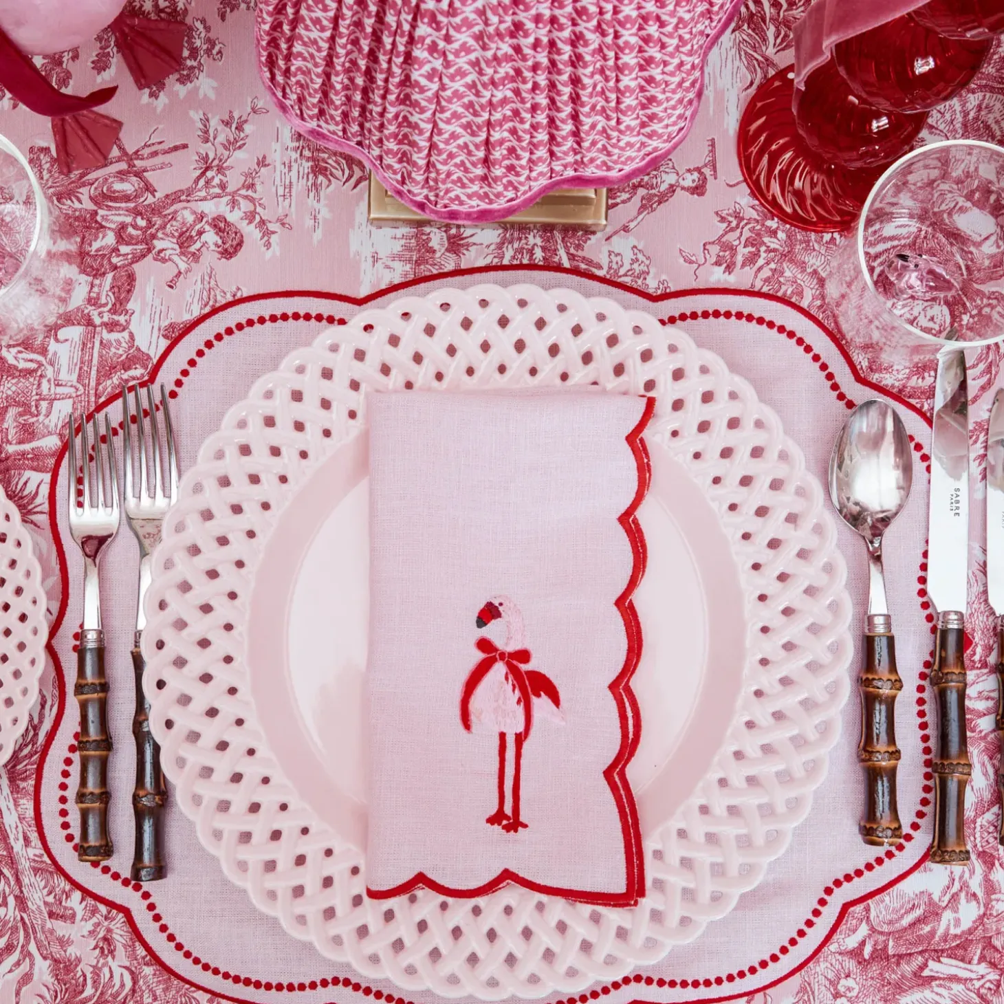 Faye Pink Flamingo Napkins (Set of 4)