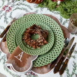 Feather Wreath with Chocolate Velvet Bows (Set of 4)