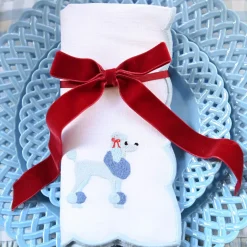 Fifi Blue Poodle Linen Napkins (Set of 4)