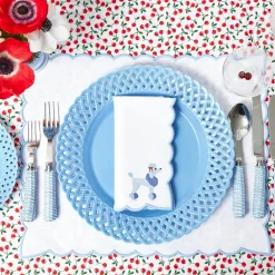 Fifi Blue Poodle Linen Napkins (Set of 4)