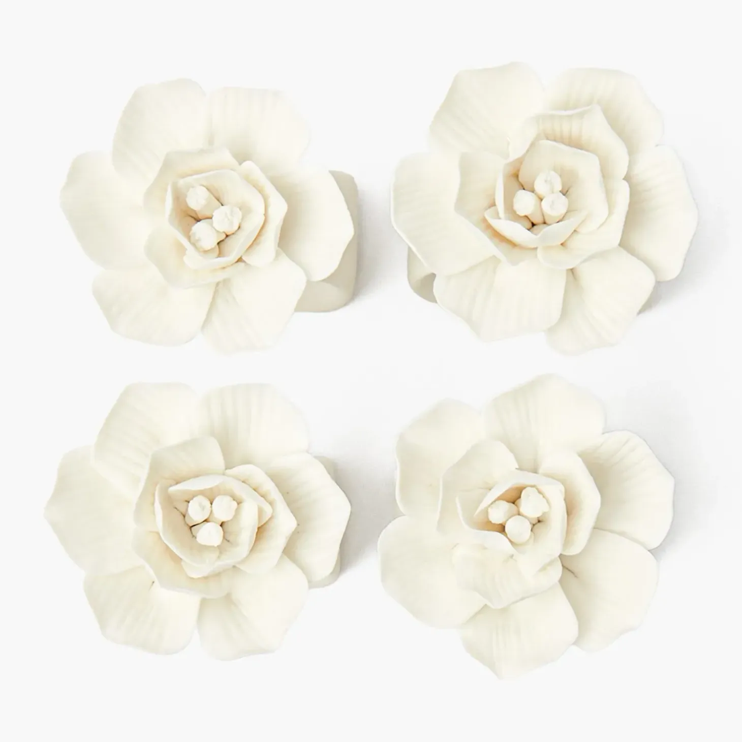 Fiore Porcelain Napkin Rings (Set of 4)