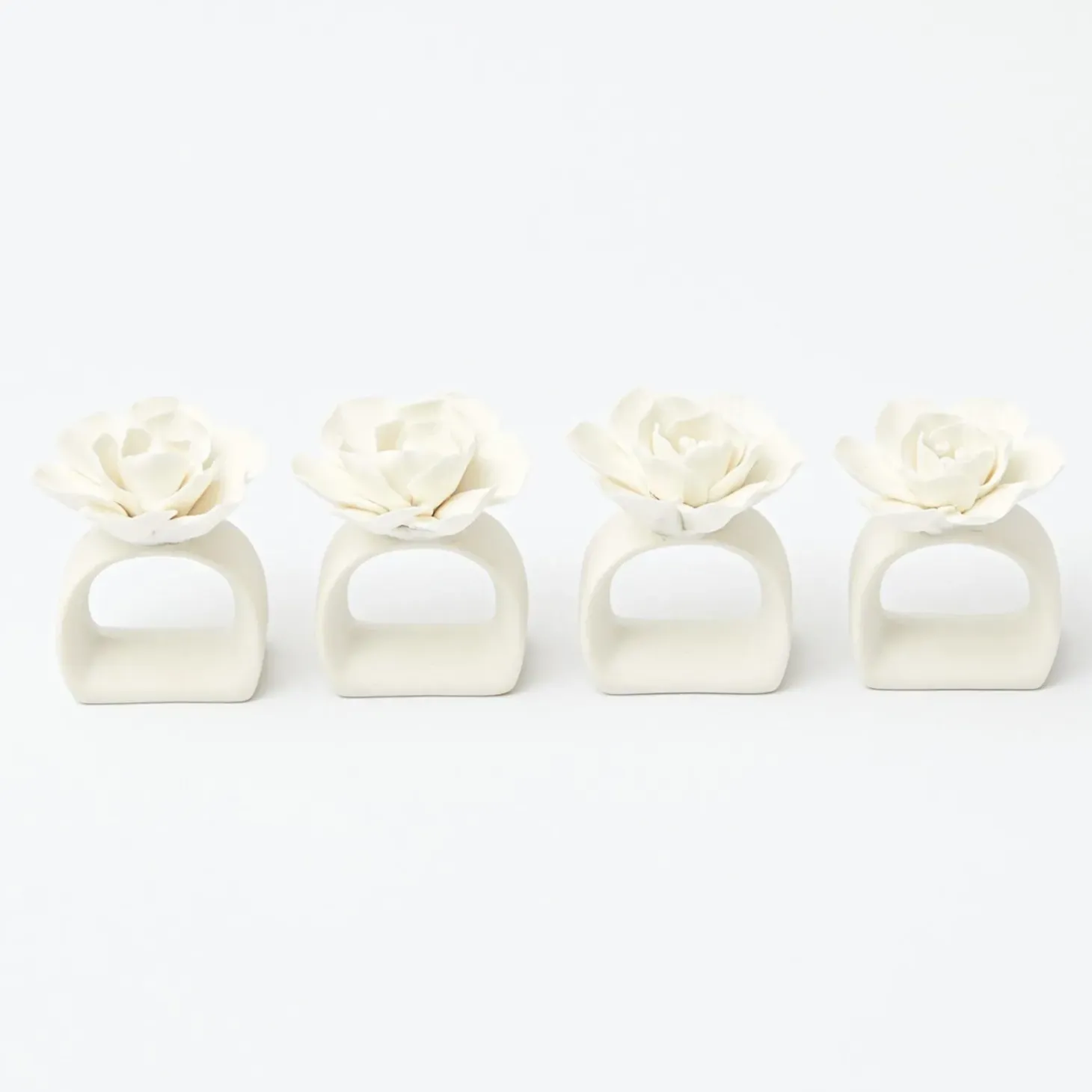 Fiore Porcelain Napkin Rings (Set of 4)
