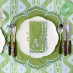 Fleur Green Placemats & Napkins (Set of 4)