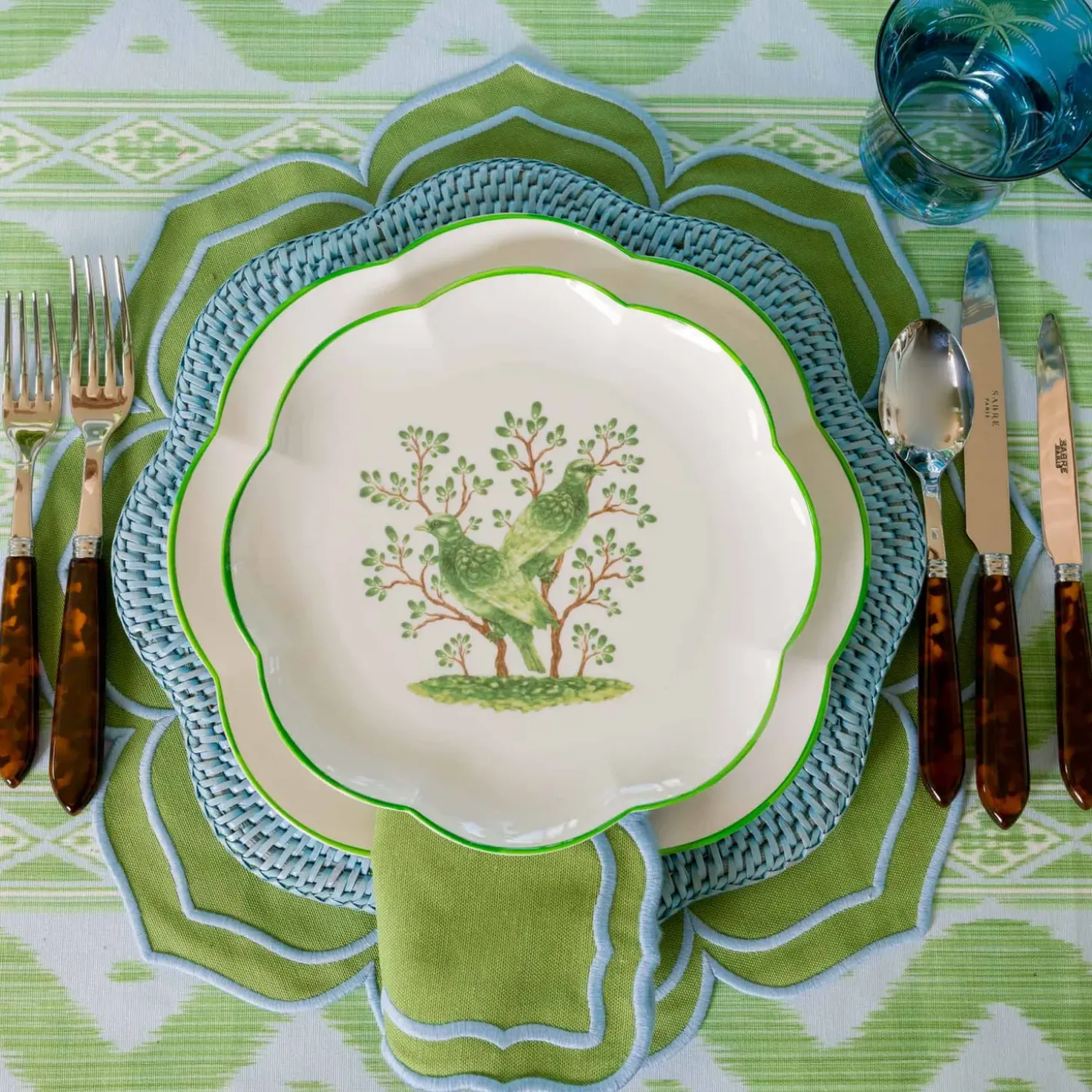 Fleur Green Placemats (Set of 4)
