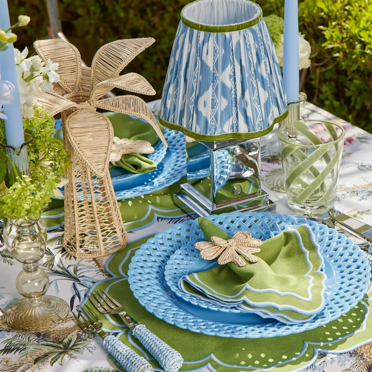 Fleur Green Placemats (Set of 4)