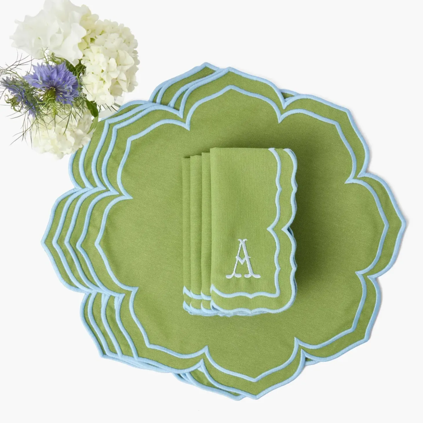 Fleur Green Placemats (Set of 4)