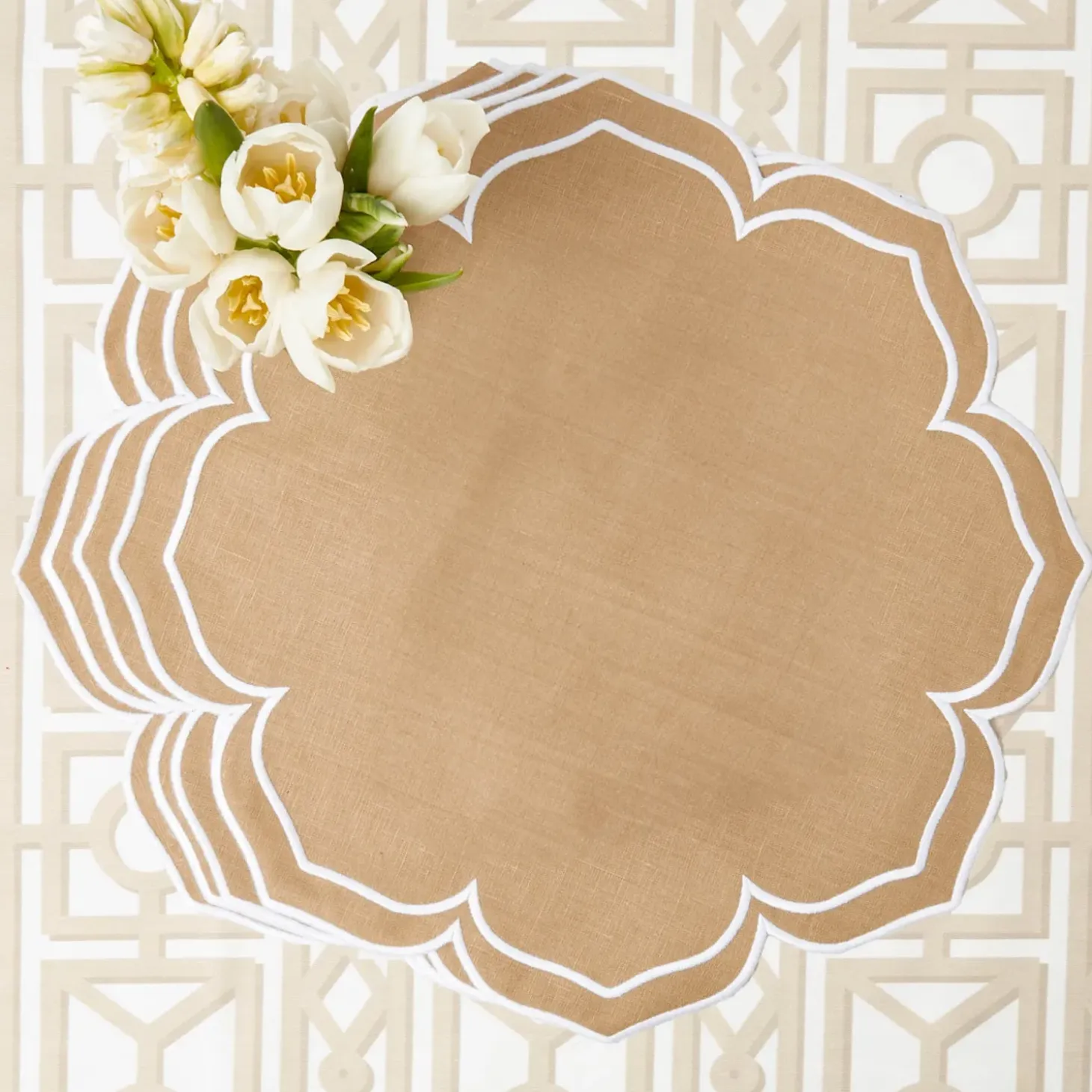 Fleur Sand Placemats (Set of 4)