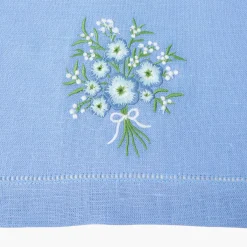Floral Periwinkle Linen Napkins (Set of 4)