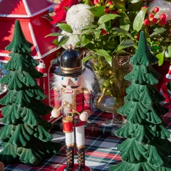 Forest Green Flocked Fir Tree (Pair)