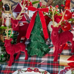 Forest Green Flocked Fir Tree (Pair)