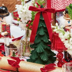 Forest Green Flocked Fir Tree (Pair)
