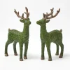 Forest Green Rattan Reindeer (Pair) - 30cm