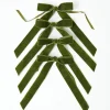 Forest Green Velvet Bow (Set of 4) - 20cm