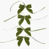 Forest Green Velvet Mini Bows (Set of 4)