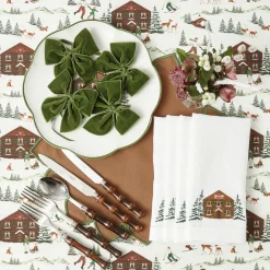 Forest Green Velvet Napkin Bows (Set of 4)