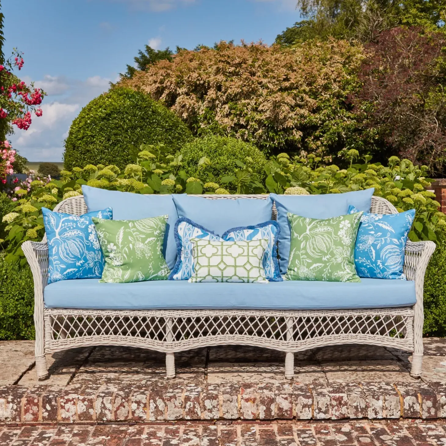 French Blue Chelsea Square Fabric