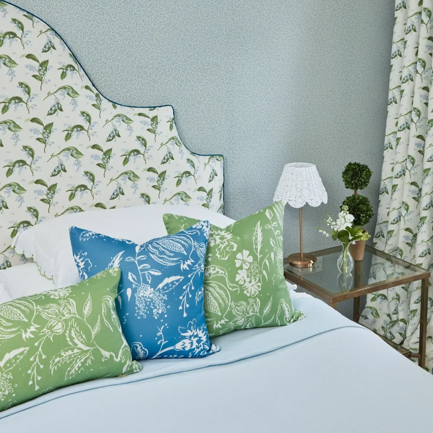 French Blue Chelsea Square Fabric