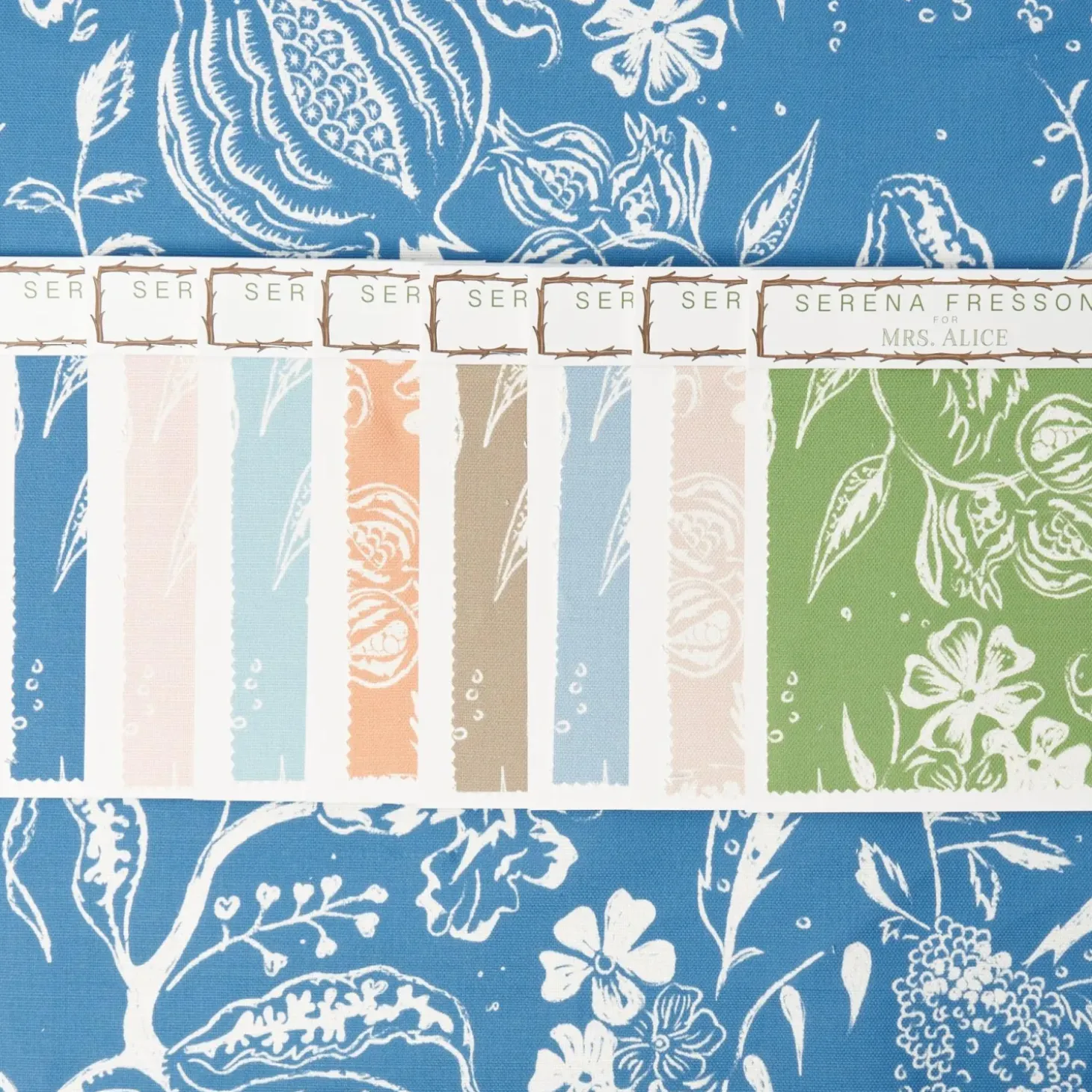 French Blue Chelsea Square Fabric