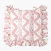 Frilled Pink Ikat Seat Pad Cushion