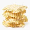Frilled Yellow Stripe Seat Pad Cushions (Set of 4)