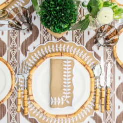 Geometric Bamboo Dinner & Starter Plates (Set of 8)