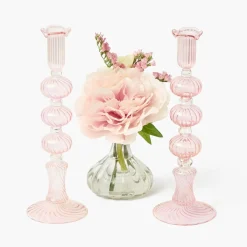 Gisele Pink Candle Holder (Pair)