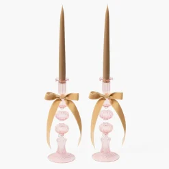 Gisele Pink Candle Holder (Pair)